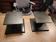 A Pair of Vintage Audio Speaker Stands Black Wood