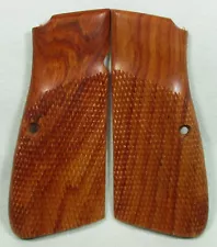 New, wood checkered grips for Browning Hi-Power