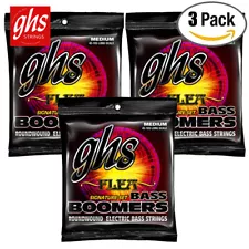 3-PACK GHS M3045F Flea Signature Boomers Medium Electric Bass Strings 45-105