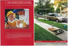 2005 Toyota Sienna Mini Van Moving Forward Helps Kids Retro Print Ad/Poster