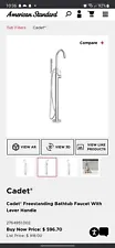 American Standard Cadet Freestanding Bathtub Faucet with Lever Handle for Flash
