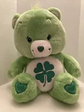 2002 Vintage Care Bear Good Luck Shamrock Plush 26" Tall JUMBO BEAR~HARD TO FIND