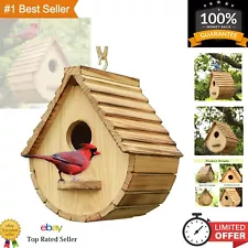 Exquisite Handcrafted Wooden Birdhouse - Ideal for Finch and Bluebird Feeding