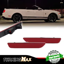 For Ford Mustang 2010-2014 Rear Bumper Side Marker Light Reflectors Red Covers