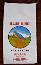 Empty Blue Bird Flour 5 lb Bag Cortez Milling CO Cloth Bag Crafts