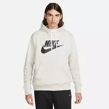 Nike Men's Sportswear Club Fleece Hoodie Sweatshirt XXl 2XL Bone Beige Off White