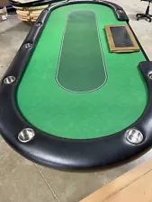 Casino full size poker table Green felt Folding Legs (Free Shipping)