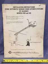 Alliance Manufacturing Co. Genie Automatic Garage Door Opener Manual