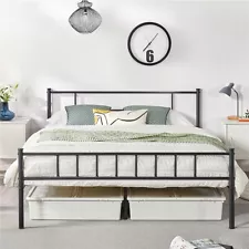 Twin/Twin XL/Full/Queen Metal Bed Frame with Headboard Black/White/Silver USED