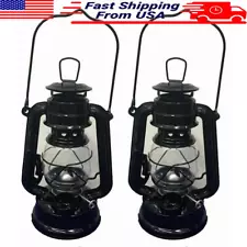 Lot of 2 8" Hanging Hurricane Kerosene Oil Lantern Light Lamp Emergency Camping