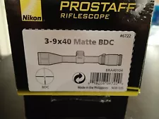 NIKON PROSTAFF MATTE 3-9X40 BDC RIFLE SCOPE CAPS MANUAL ORIGINAL BOX MINT