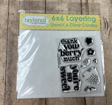 Taylored Expressions Berry Sweet Stencil and Clear Stamp Set--New/Not For Sale