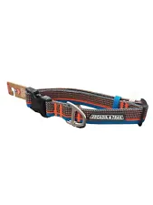 Arcadia Trail Paracord Nylon Dog Collar Blue w/ Orange Stripe XL