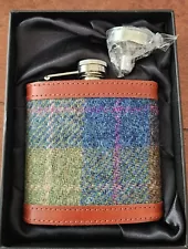 Harris Tweed Hip Flask in Original Box. Made in Scotland with Love. Unique ð