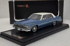 Cadillac De Ville Sedan 4-Door 1977 Light Blue Met White 1:43 Premium X RARITY!!