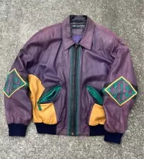 Vintage Pelle Pelle 90's Marc Buchanan Leather Jacket SODA CLUB 40 Purple