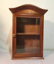 Vintage Wood Cabinet For Curios Displays 14” x 10” Glass Door