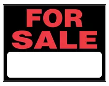 840028 for Sale Sign with Space for Fill In, Black and Red Plastic, 15X19 Inches