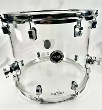 Crush 16” X 14” Acrylic Floor Tom with Chrome Hardware Clear Used , No Legs