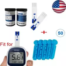 US Stock Diabetic Blood Glucose Test Strips Blue 50 Pcs+50 Free Lancets Health