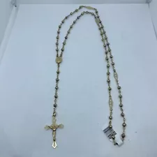 14k solid gold rosary necklace. 17.2” 13 Grams