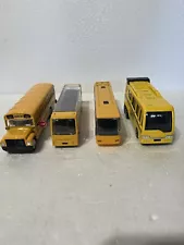 4 Schools Buses Die Cast Metal