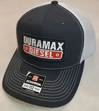 DURAMAX DIESEL Patch on Richardson 112 Trucker Hat Snapback Black/White