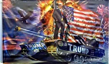 Trump "YOU'RE FIRED" TANK Fireworks, Explosions, Flag 3 x 5 Feet Polyester