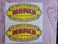 LOT 2 MOPAR STICKERS VINTAGE LOGO TOOL CHEST GARAGE MECHANIC TOOL BOX CAR DECALS