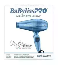 BABYLISS PRO NANO TITANIUM 6600 PORTOFINO 2000 WATT HAIR BLOW DRYER +2 DIFFUSERS