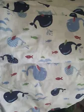 Pottery Barn Kids Fitted Crib Sheet Organic Cotton Whales & Fish Pre-owned ð³