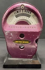 Vintage PARK-O-METER parking meter - METER MISER - purple metal, mounted