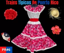 TRAJES TIPICOS FLOREADO DE PUERTO RICO, JIBARA PLENA PUERTORRIQUEÑA 3PC PR#6.