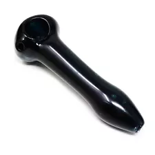 4.5" Jet Black Cheap Glass Pipe Tobacco Smoking Pipes THB-22