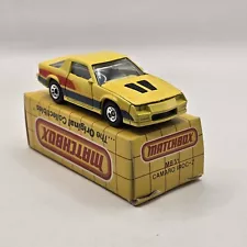 1985 Matchbox Chevrolet Camaro IROC-Z 28 Sports Car Diecast Yellow