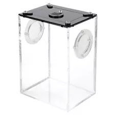 Pet Terrarium for Reptiles Acrylic Habitat Cage Feeding Box Stylish Clear