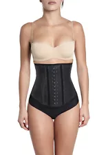 Sport Waist Cincher Girdle Latex Shapewear Black Colombian Workout Diva Fit 62CC