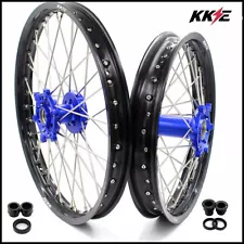 KKE 21/18 Spoked Enduro Wheels For YAMAHA WR250R 2008-2020 OEM Size Blue Hubs