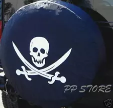 Soft SPARE TIRE COVER w/ Pirate Skull for hummer h2 34.5" - 35.5" / 17 rims