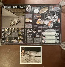 VERY RARE!! Apollo Lunar Rover LRV-1 Mission Poster NASA Apollo 15 - 17 & C Duke