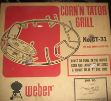 Vtg CT-31 WEBER CORN 'N TATOR GRILL ACCSSORIES NEW in SEALED BOX OLD STORE STOCK