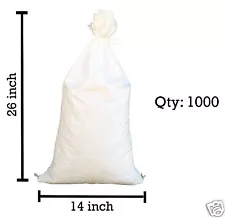 Sandbags For Sale - 1000 White 14" x 26" Sandbag Sand Bags Bag Poly by Sandbaggy