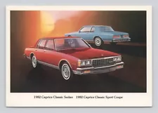 Dealer Postcard 1982 Chevrolet Caprice Classic Sedan & Sport Coupe