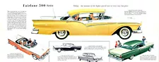 1957 Ford Fairlane 500 Series Showroom Wall Ad 8 x 19 Giclee Iris