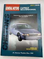 CHILTON GM Chevrolet Caprice 1990-93 Repair Manual 8421