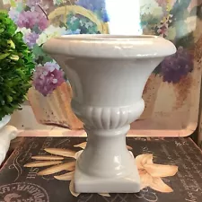 Solid White Urn~8.25”H X 7”W~Decorative/Unique~Excellent Condition~FREE SHIPPING