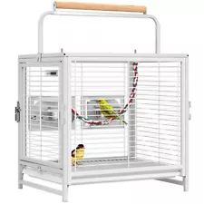 19'' Wrought Iron Bird Travel Carrier Cage Parrots Conures Lovebird Cockatiel