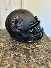 Ohio State Buckeyes Matte Black Gray Camo Mini Football Helmet With Black Visor