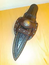 Vintage Old Pueblo Leather, El Brown Custom sheath. Fits 7" blade. Sheath only.