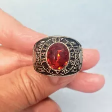 Cooperstown NY Little Majors Baseball Hall Of Fame AYB Red Stone Ring Size 11